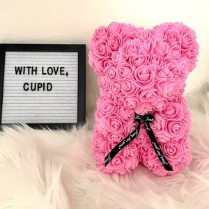 Handmade Pink Rose Bear